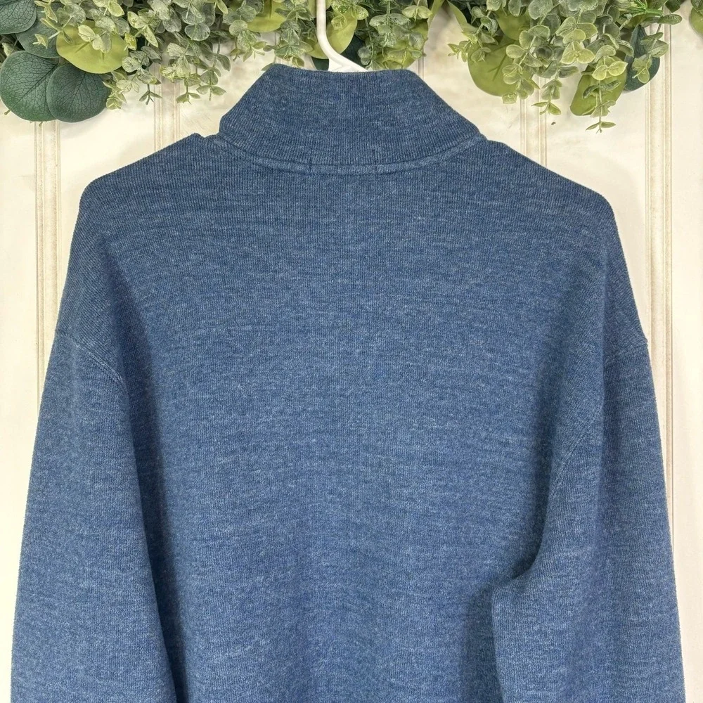 Polo Ralph Lauren Quarter Zip Pullover Sweater Mens XL Blue Preppy Old Money
